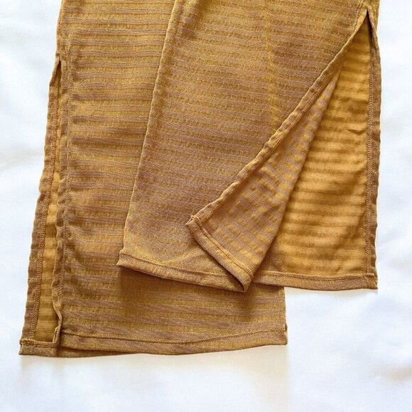 NWT EVERYDAY SUNDAY SHIMMERY GOLD SHEER STRIPED WIDE LEG COVER UP TROUSERS PANT - Picture 10 of 11